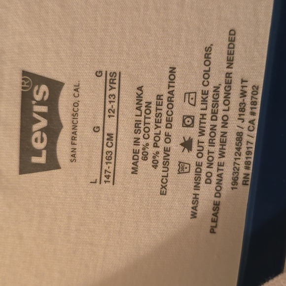 LEVIS SIGNATURE BOYS WHITE & GRAY LONG SLEEVE LAYERED LOOK T-SHIRT SIZE LARGE - Picture 5 of 14